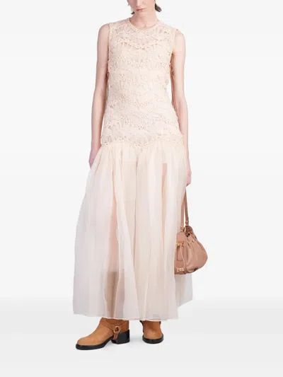Zimmermann Skin Pink Macrame Illuminate Dress In Nude