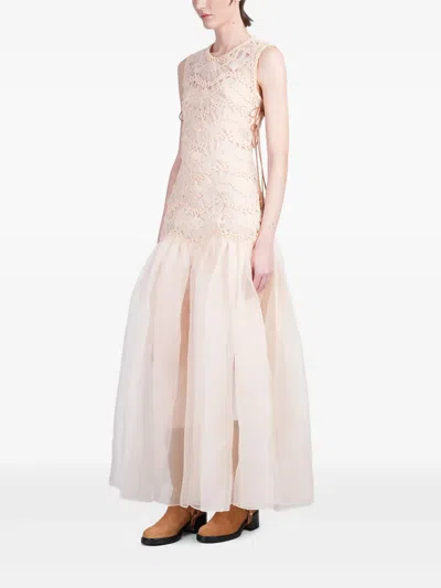 Zimmermann Skin Pink Macrame Illuminate Dress In Nude