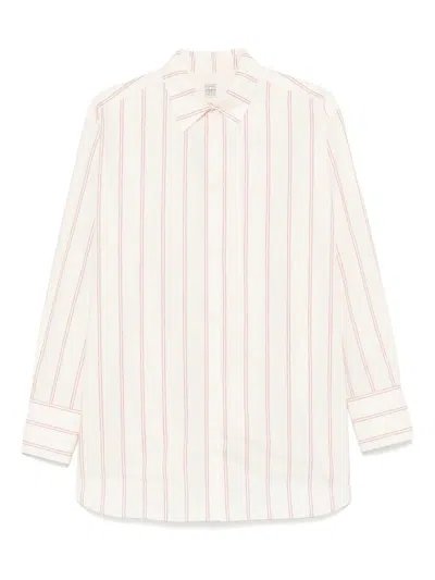 Totême Toteme Striped Cotton Shirt In Beige