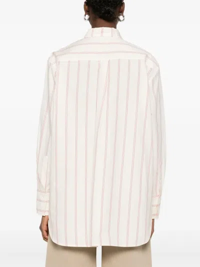 Totême Toteme Striped Cotton Shirt In Beige