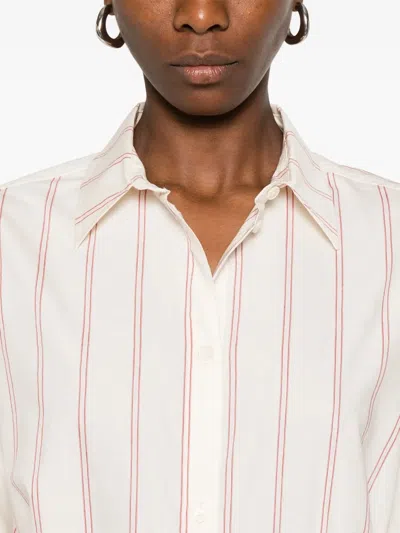 Totême Toteme Striped Cotton Shirt In Beige