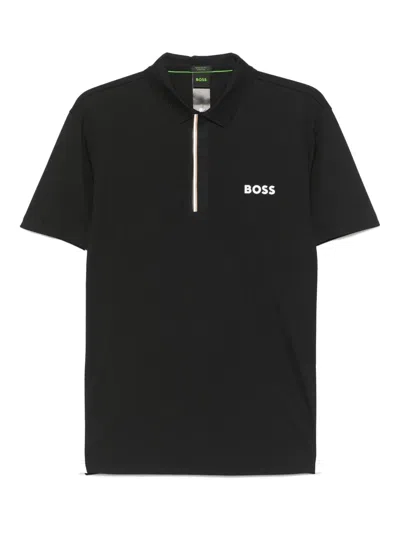 Hugo Boss Boss Technical Fabric Polo Shirt In Black