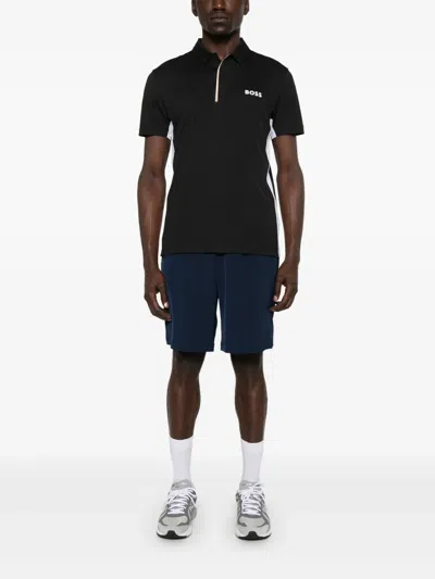 Hugo Boss Boss Technical Fabric Polo Shirt In Black