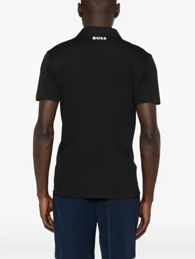 Hugo Boss Boss Technical Fabric Polo Shirt In Black
