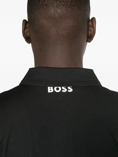 Hugo Boss Boss Technical Fabric Polo Shirt In Black