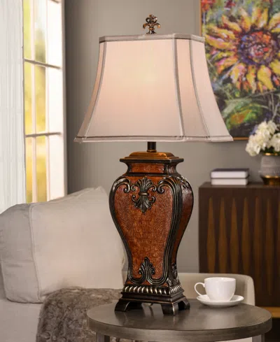 Stylecraft Home Collection 33.5" Dundee Faux Crocodile Poly Table Lamp In Brown