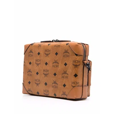 Mcm Soft Berlin Multifunction Crossbody In Cognac Visetos In Brown