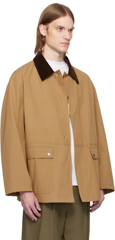 The Row Tan Frank Jacket In Eep Deep Bistre