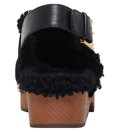 Shop Alexander Mcqueen Slingback Leather Clogs In Black