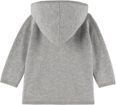 Bonpoint Baby Gray Cashmere Hoodie In 192 Gris Chine C.