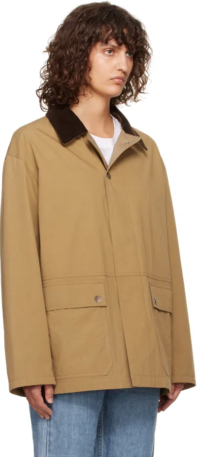 The Row Frank Corduroy-trimmed Cotton-canvas Jacket In Eep Deep Bistre