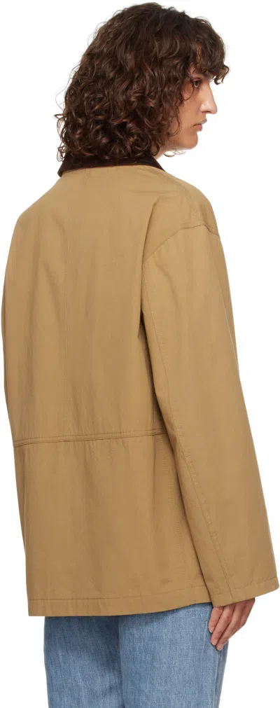 The Row Frank Corduroy-trimmed Cotton-canvas Jacket In Eep Deep Bistre