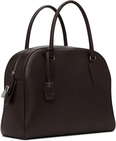 The Row India 12.00 Top-handle Bowling Bag In Leather In Chss Chestnut Ans