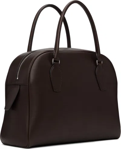 The Row India 12.00 Top-handle Bowling Bag In Leather In Chss Chestnut Ans