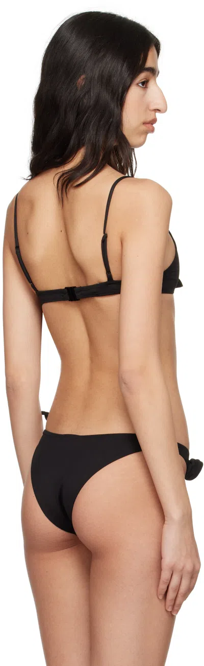 Coperni Flower-detailed Bikini Top In Black