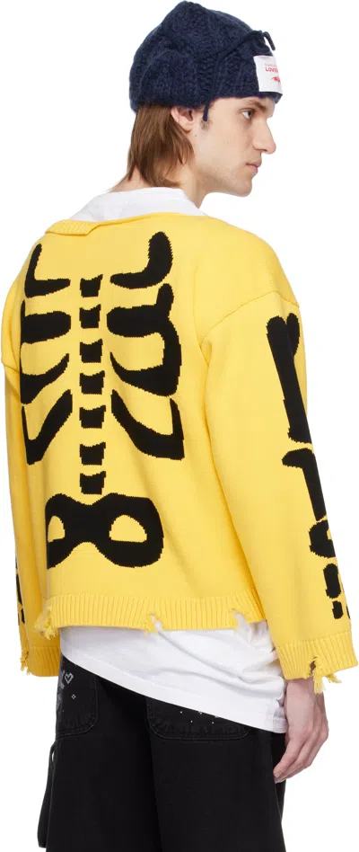 Charles Jeffrey Loverboy Yellow Graphic Slash Sweater In Yesklt