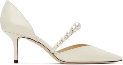 Jimmy Choo Aurelie 65 Decollete In Paint With Pearls In White