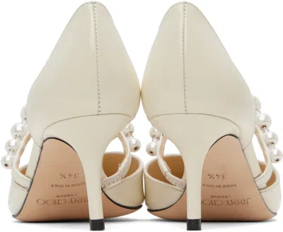 Jimmy Choo Aurelie 65 Decollete In Paint With Pearls In White