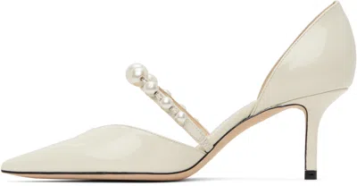 Jimmy Choo Aurelie 65 Decollete In Paint With Pearls In White