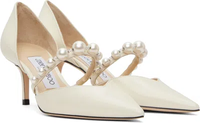 Jimmy Choo Aurelie 65 Decollete In Paint With Pearls In White