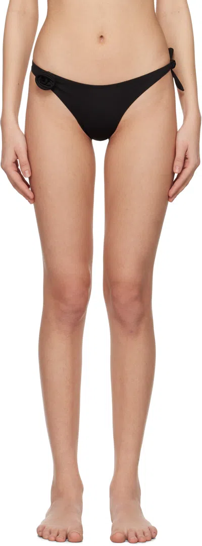 Coperni Floral-appliqué Bikini Bottoms In Black