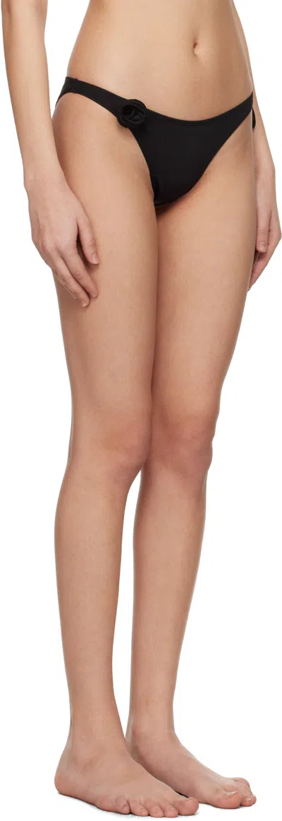 Coperni Floral-appliqué Bikini Bottoms In Black