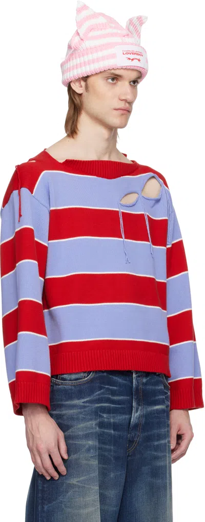 Charles Jeffrey Loverboy Slash Stripe Sweater In Multicolor