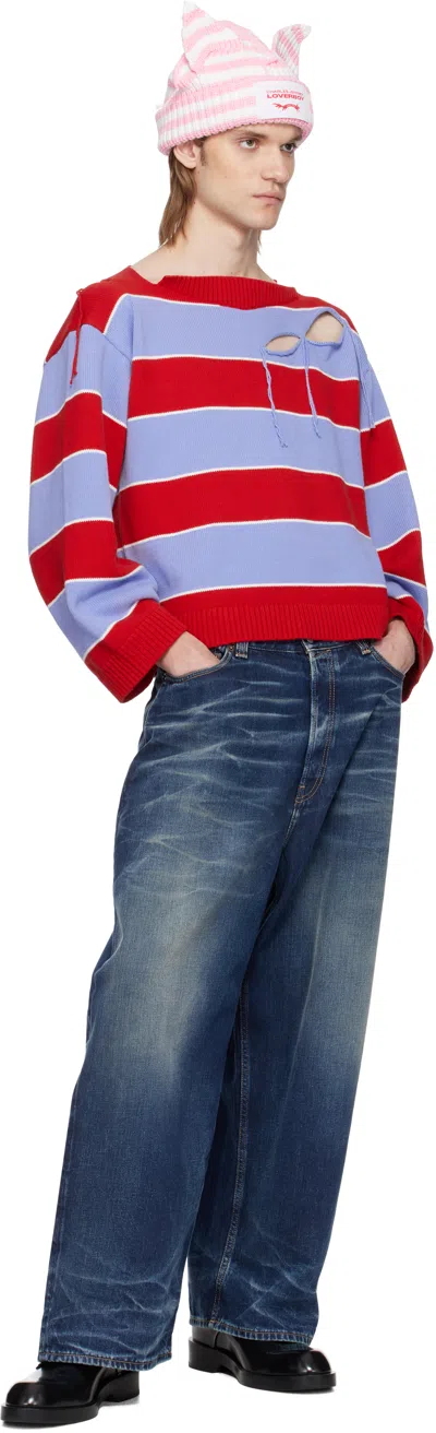 Charles Jeffrey Loverboy Slash Stripe Sweater In Multicolor