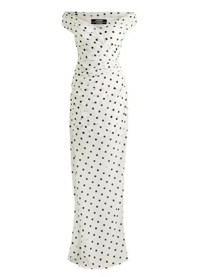 Jacquemus The Rita Long Dress In White And Black