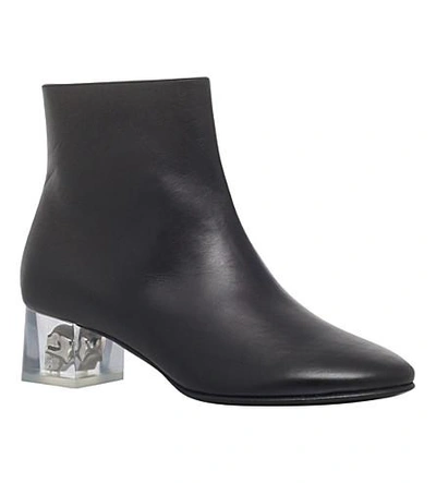 Shop Alexander Mcqueen Skull Heel Leather Boots In Black