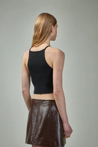 Courrèges Courreges "ribbed Knit Holistic Top In Brown