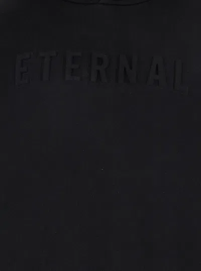 Fear Of God Eternal Logo-embossed Cotton-blend Jersey Hoodie In Black