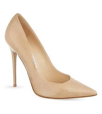 Shop Jimmy Choo Anouk 100 Patent-leather Courts In Patent Leather Nude