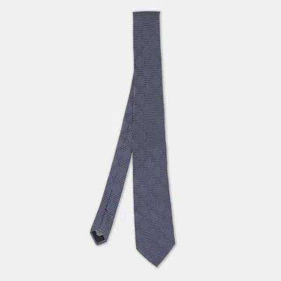 Pre-owned Boss By Hugo Boss Blue Patterned Jacquard Silk Tie