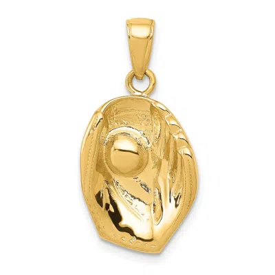 Diamond2deal 14k Yellow Gold Baseball Glove And Ball Pendant In Yellow