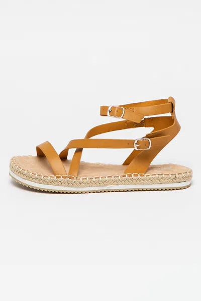 Bullboxer Yoco Sandals Women's Us 6 Natural Leather Strappy Ankle Strap Khd518 In Brown