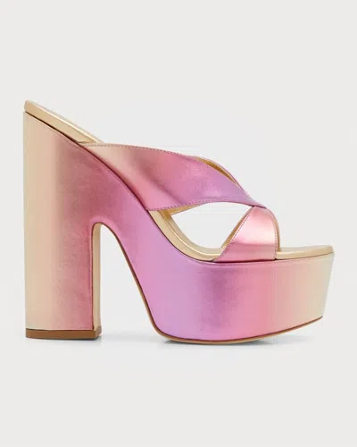 Stuart Weitzman Miami Sohigh 145 Sandal Women 11 Pink Block Heel Platform Khd954 In Pink