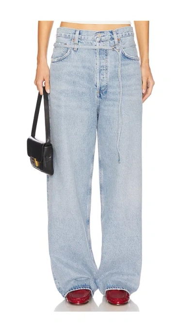 Agolde Emmi Wide Leg Jeans In Incline In Blue