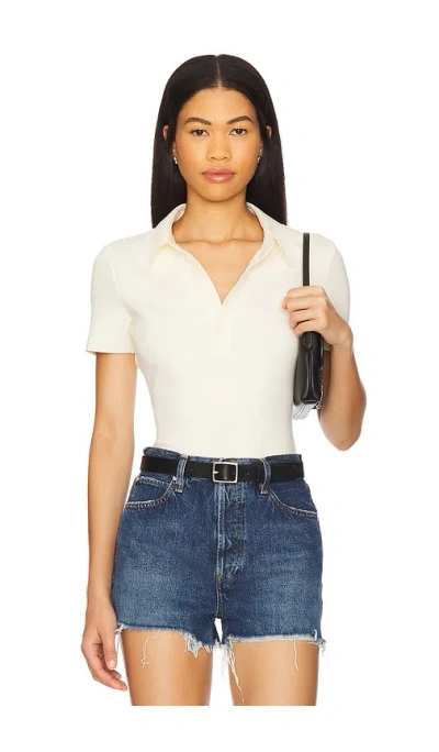 Commando Neoprene Polo Bodysuit In Ivory