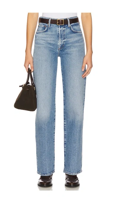 Agolde Valen Straight Leg Jeans With Faded Wash In Blue