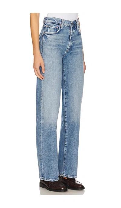 Agolde Valen Straight Leg Jeans With Faded Wash In Blue