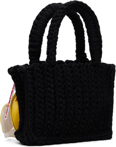 Charles Jeffrey Loverboy Black Knitted Bucket Tote In Black