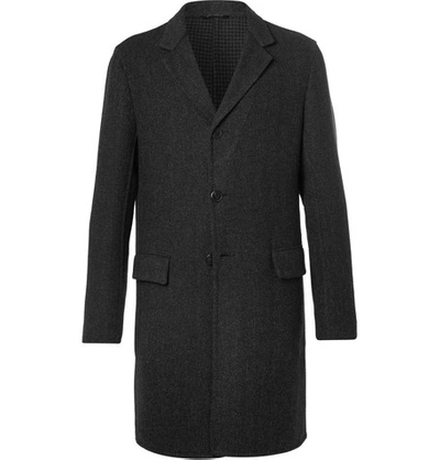 Prada Slim-fit Double-faced Wool, Silk And Cashmere-blend Overcoat In Black