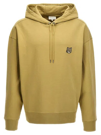 Shop Maison Kitsuné 'bold Fox Head' Hoodie In Green