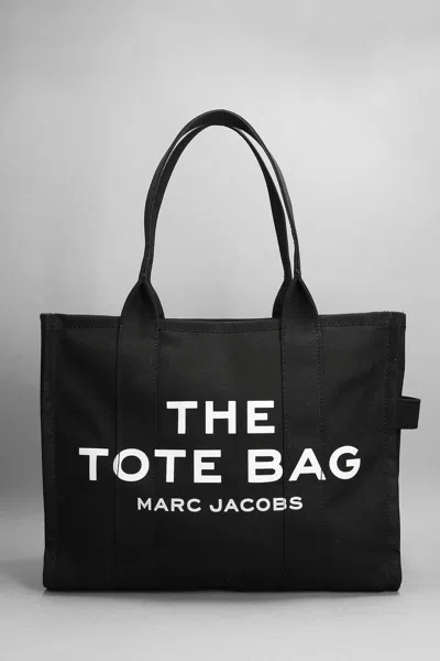 Marc Jacobs Shopper The Large Black Canvas Tote In Black