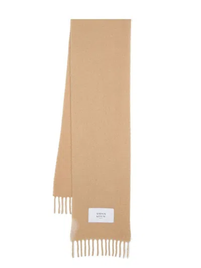 Shop Maison Kitsuné Scarf With Application In Brown