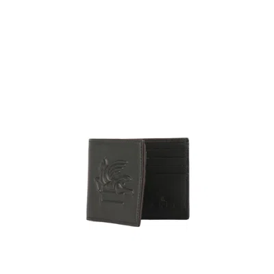 Etro Green Embossed Logo Wallet In Green