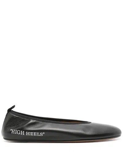 Off-white Flat Shoes In Black -wh