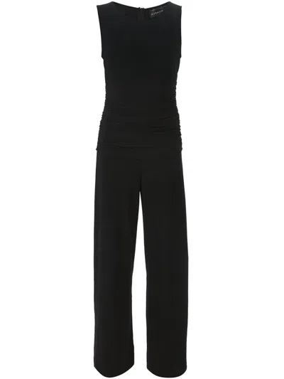 Norma Kamali Kamali Kulture Shirred Waist Jumpsuit Black In Black