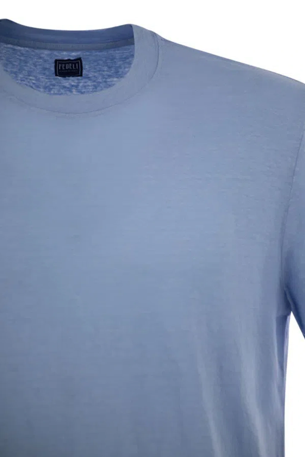 Fedeli Stretch Linen Short-sleeved T-shirt In Blue | ModeSens